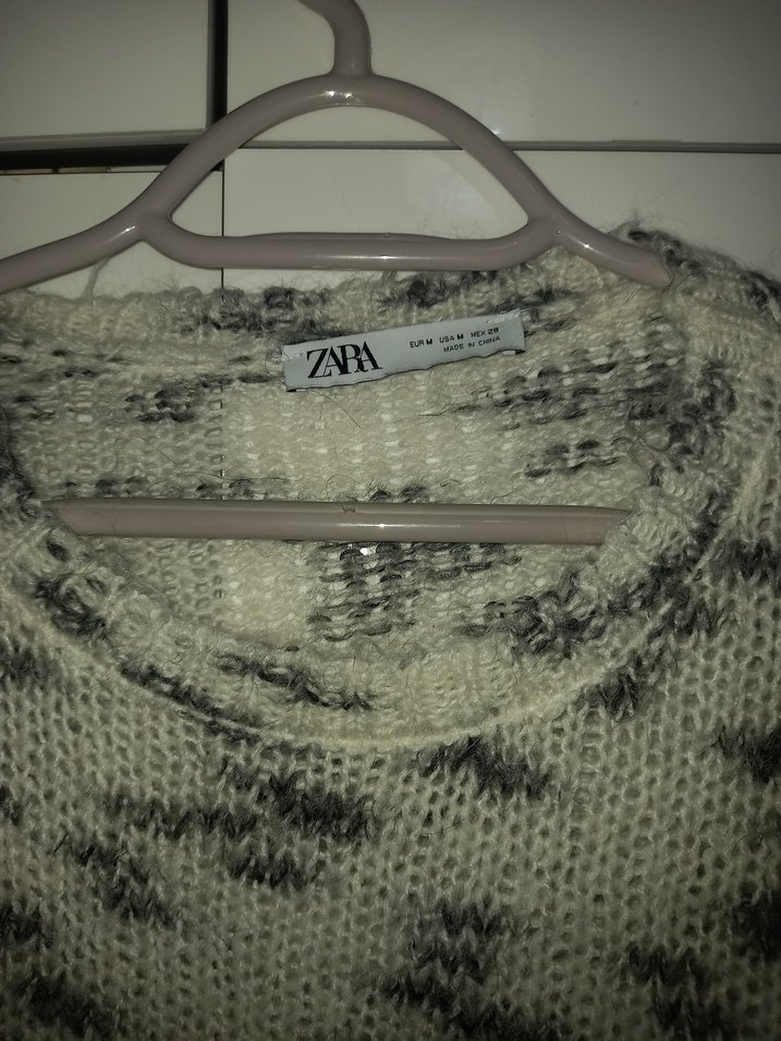 Gri Örgü Kadın Triko Kazak m beden zara - Görsel 3