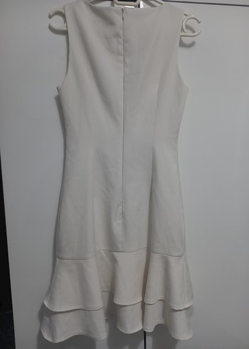 V Yaka Düğmeli Beyaz Midi Elbise 34 beden trendyol marka - Görsel 4