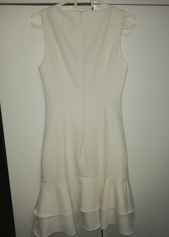 V Yaka Düğmeli Beyaz Midi Elbise 34 beden trendyol marka - Görsel 5