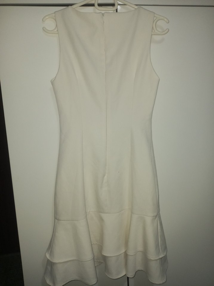 V Yaka Düğmeli Beyaz Midi Elbise 34 beden trendyol marka - Görsel 5