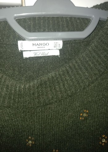 haki  Örgü Kadın Kazak mango m. l beden - Görsel 3