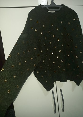 haki  Örgü Kadın Kazak mango m. l beden - Görsel 4