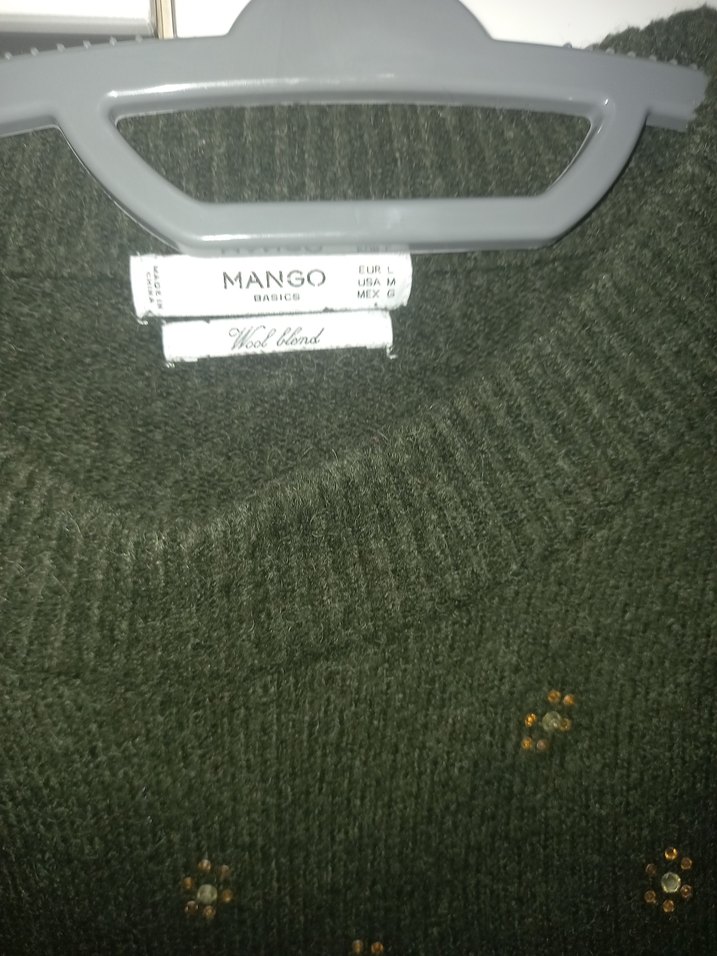 haki  Örgü Kadın Kazak mango m. l beden - Görsel 3