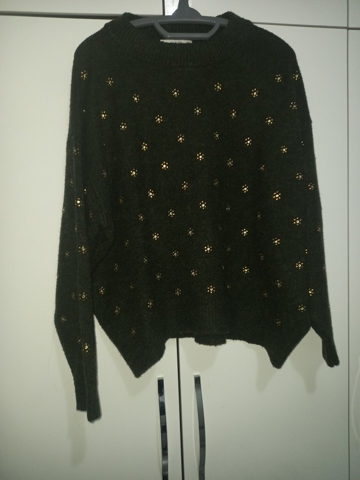 haki  Örgü Kadın Kazak mango m. l beden - Görsel 2