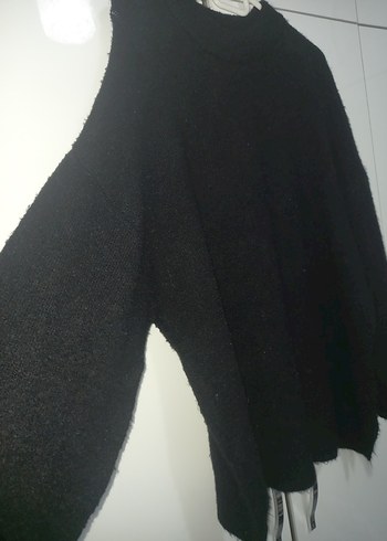 Siyah Örgü Yüksek Yakalı Kadın Kazak lcw marka  l beden - Görsel 3