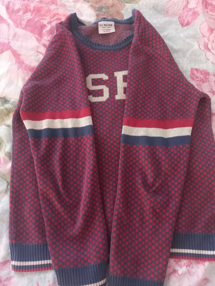 Kırmızı USPA Erkek Çocuk Triko Kazak 6 7 yas - Görsel 2