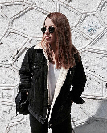 s Beden siyah Renk Topshop Kürklü Mont