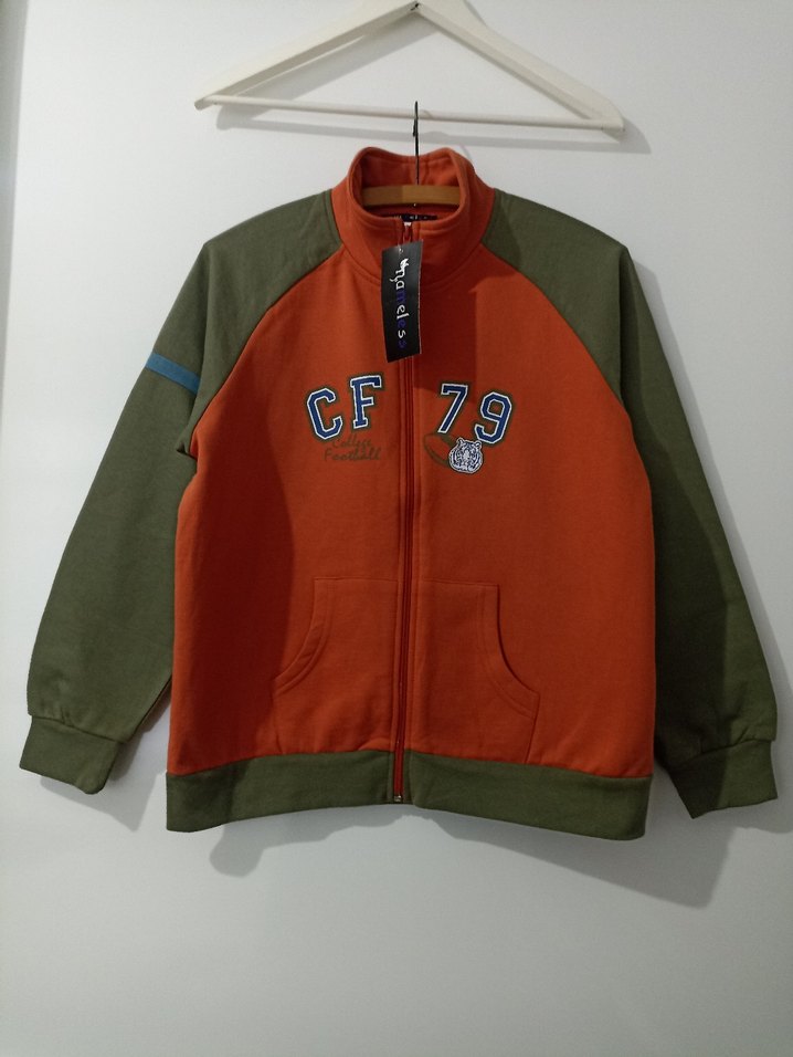 Erkek Çocuk Renkli Baskılı Fermuarlı Sweatshirt - Görsel 2