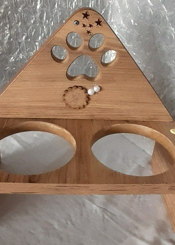 Ahşap Kedi Mama Kabı Standı - Görsel 2