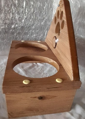 Ahşap Kedi Mama Kabı Standı - Görsel 3