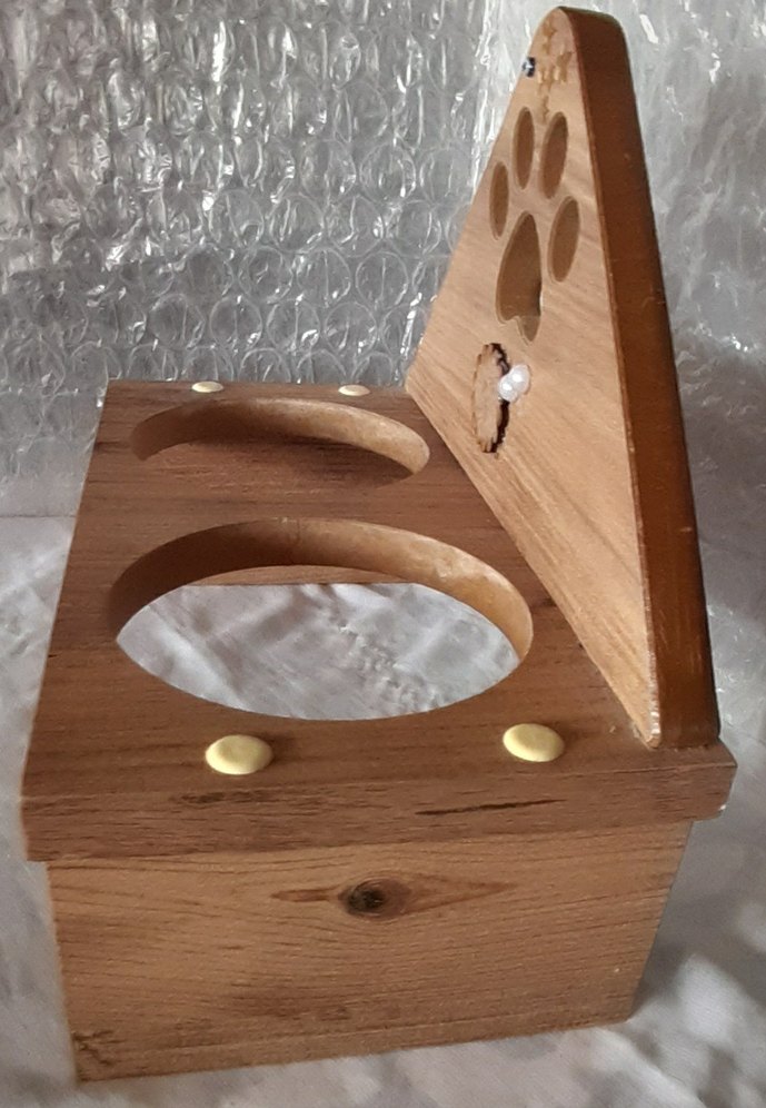 Ahşap Kedi Mama Kabı Standı - Görsel 3