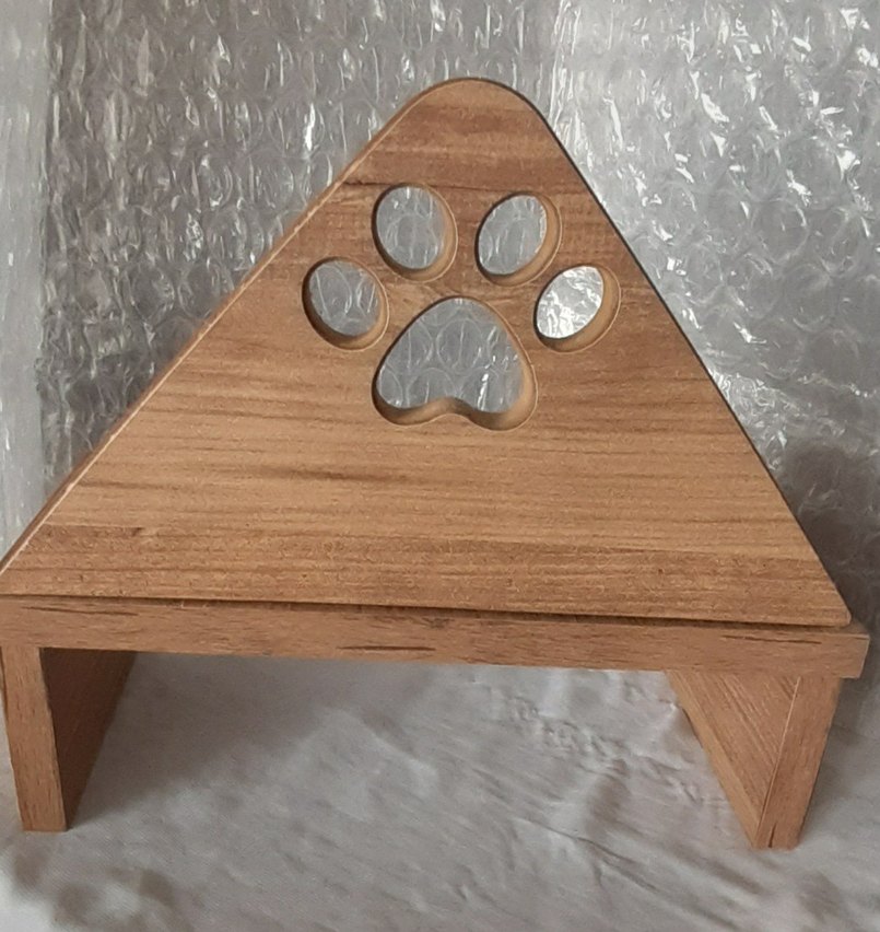 Ahşap Kedi Mama Kabı Standı - Görsel 5