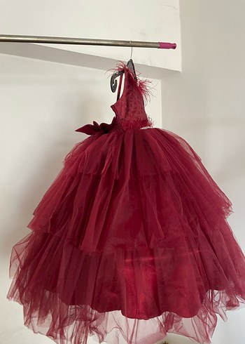 Abiye kabarık tüllü kabarık çocuk elbise - Görsel 5