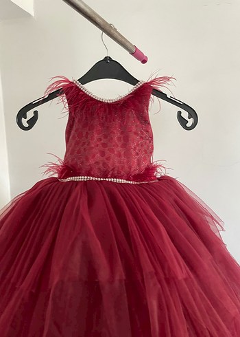 Abiye kabarık tüllü kabarık çocuk elbise - Görsel 2