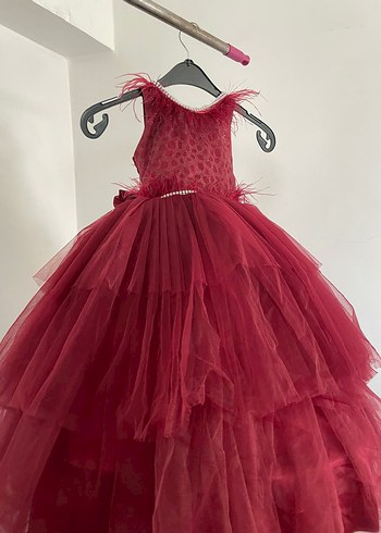 Abiye kabarık tüllü kabarık çocuk elbise - Görsel 6