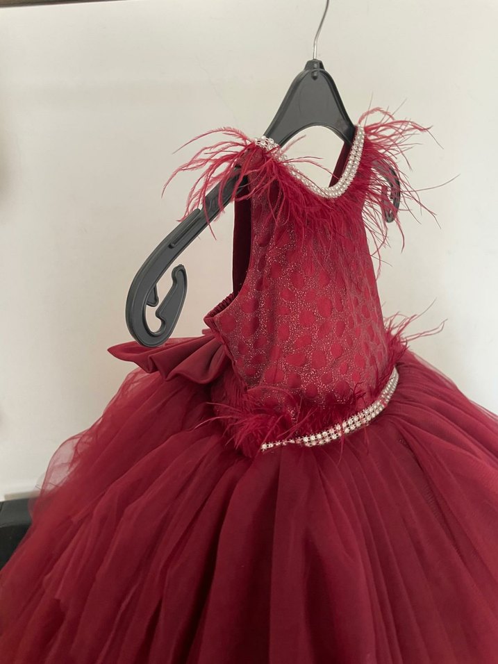 Abiye kabarık tüllü kabarık çocuk elbise - Görsel 4