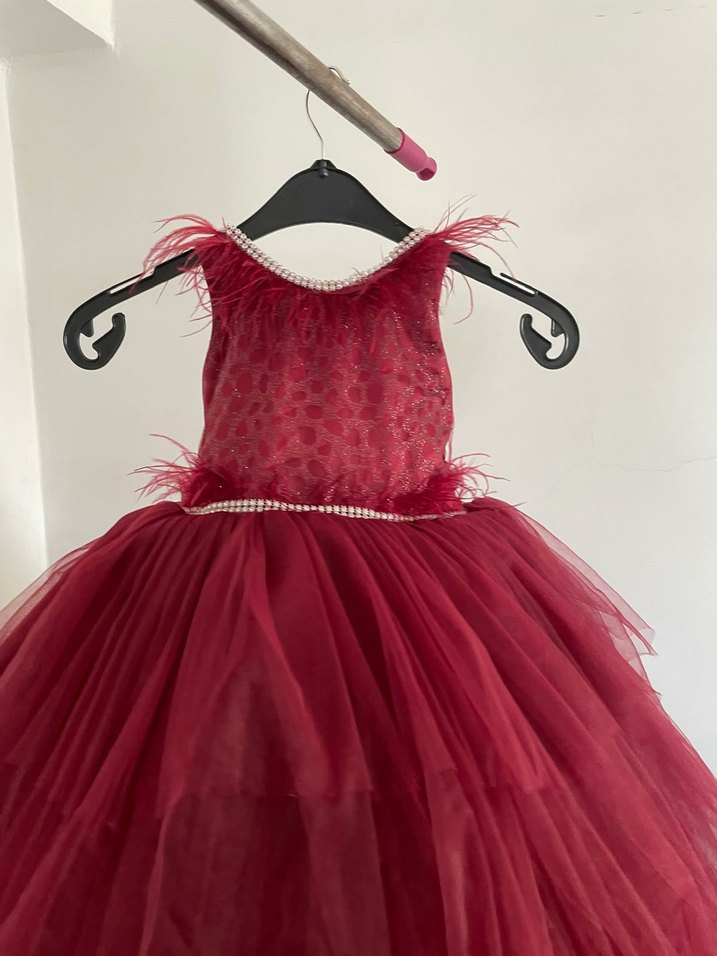 Abiye kabarık tüllü kabarık çocuk elbise - Görsel 2