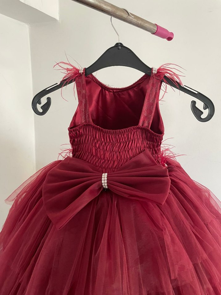 Abiye kabarık tüllü kabarık çocuk elbise - Görsel 3