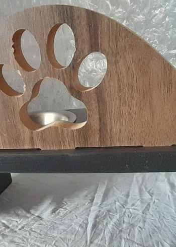 Kahverengi Ahşap ve Gri Çift Kaplı Mama Kabı - Görsel 5