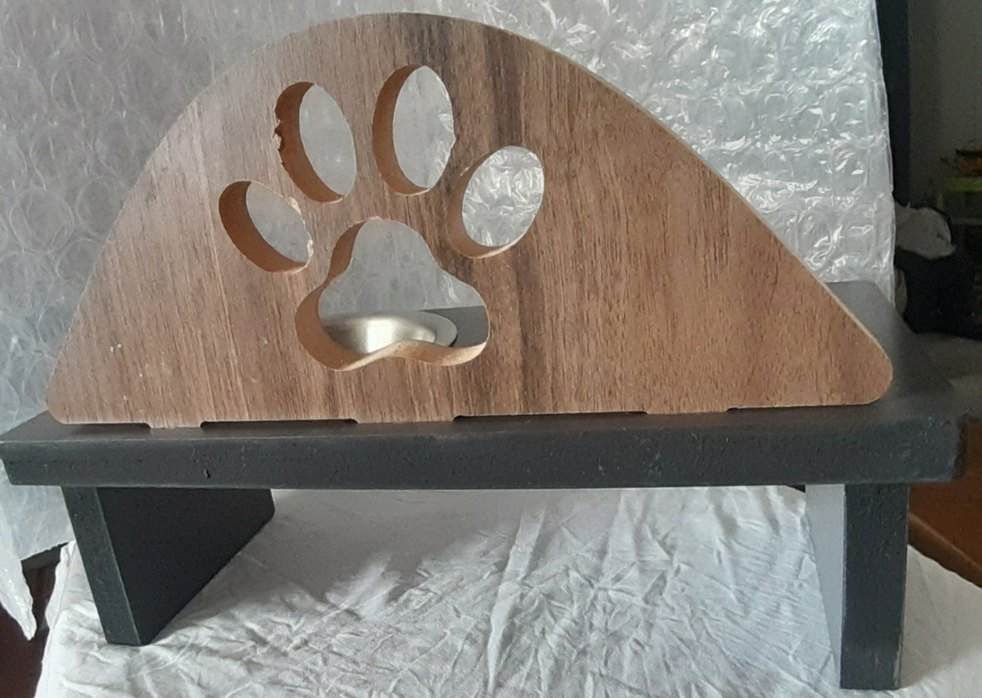 Kahverengi Ahşap ve Gri Çift Kaplı Mama Kabı - Görsel 5