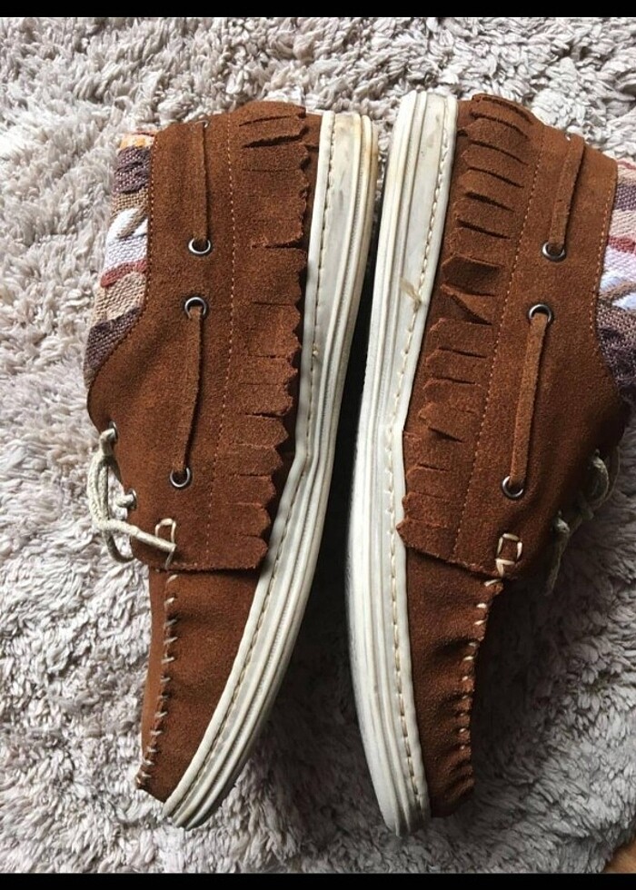 Zara deri süet ayakkabı  - Görsel 4