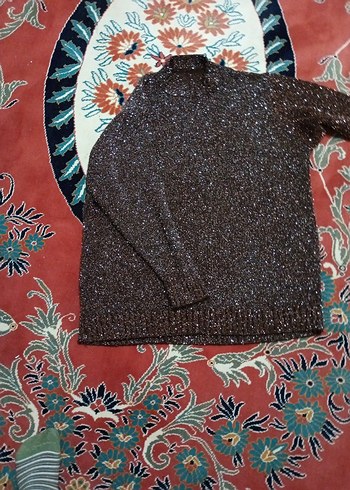 Kahverengi Boğazlı Örgü Kadın Kazak - Görsel 5