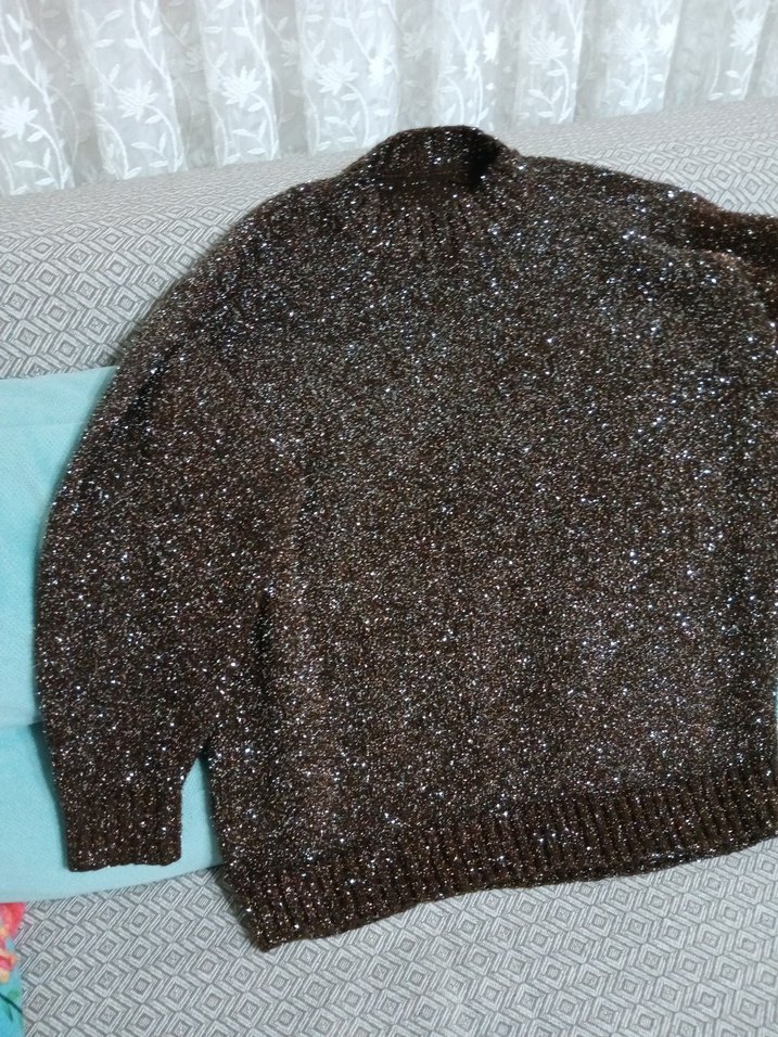 Kahverengi Boğazlı Örgü Kadın Kazak - Görsel 3