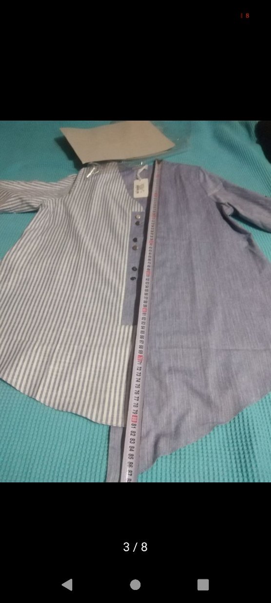 Gri V Yaka Düğmeli Kadın Keten Gömlek - Görsel 4