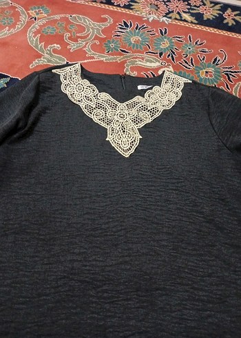 Uzun Kollu V Yakalı Nakışlı Bohem Tunik - Görsel 5