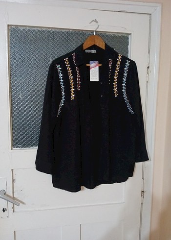 Boncuk İşlemeli Uzun Kollu Bohem Gömlek - Görsel 4