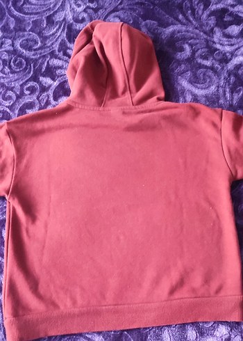 Bordo Renkli Uzun Kollu Gülen yüzlü Sweatshirt - Görsel 4