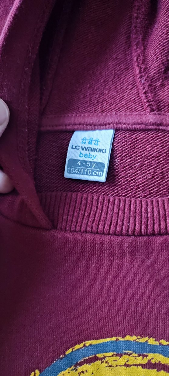 Bordo Renkli Uzun Kollu Gülen yüzlü Sweatshirt - Görsel 3