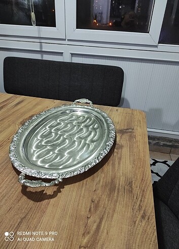 English Home Gümüş çay tepsisi ağır kaliteli ürün