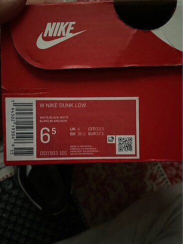 37,5 Beden Nike dunk low panda
