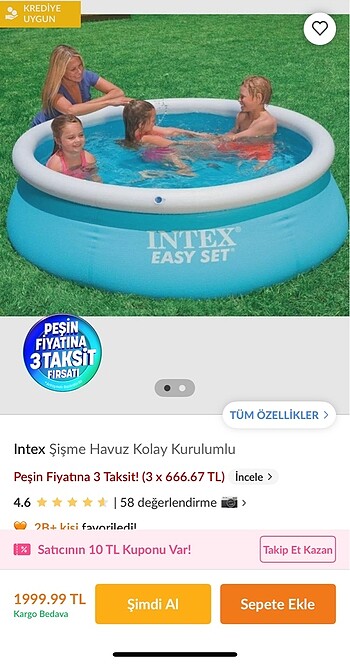 intex yuzme havuzu