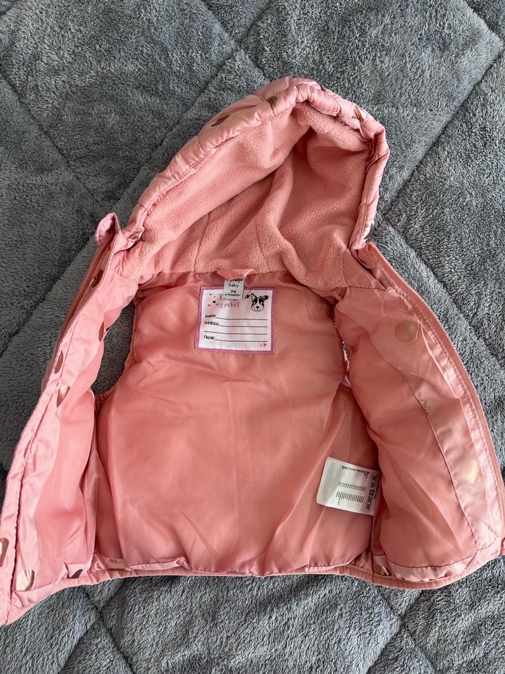 Kız Çocuk Kapüşonlu Pembe Yelek - Görsel 2