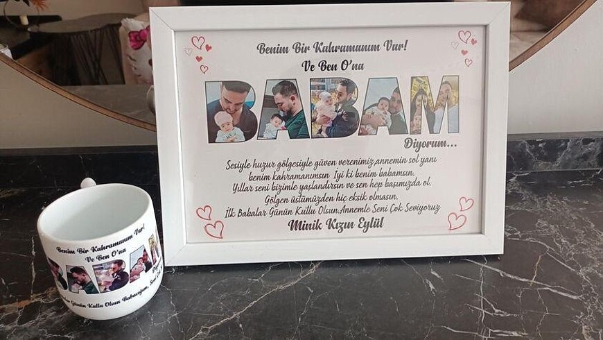 Babalar günü pano ve kupa