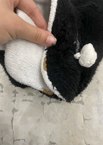 Kız Çocuk Siyah Peluş Ev Terliği - Görsel 4