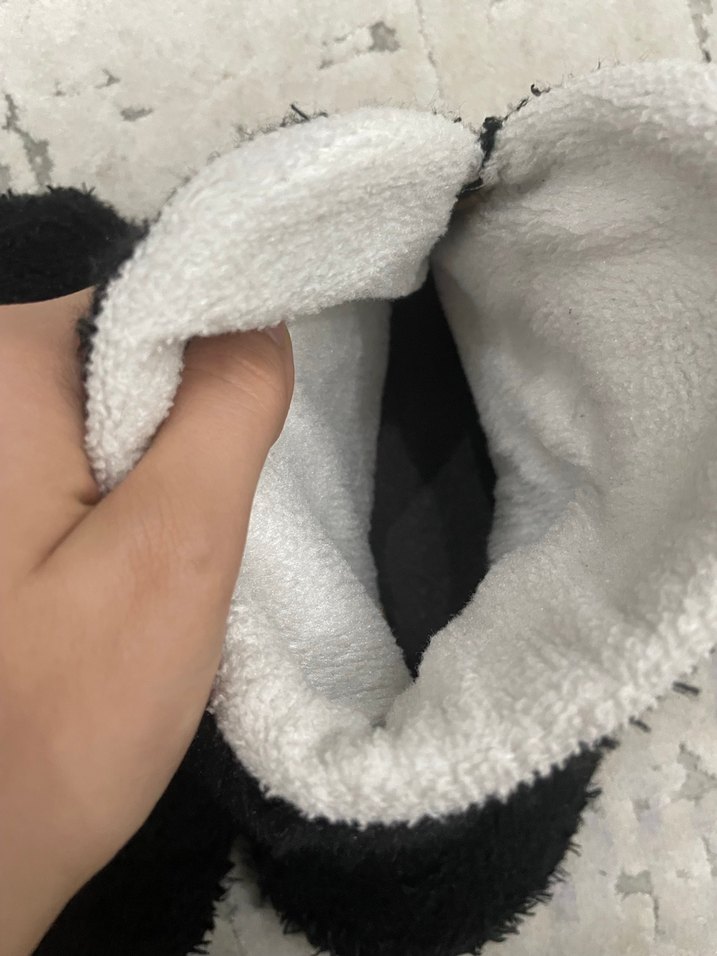 Kız Çocuk Siyah Peluş Ev Terliği - Görsel 5