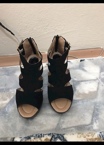 Siyah Platform Topuklu Kadın Ayakkabı - Görsel 2