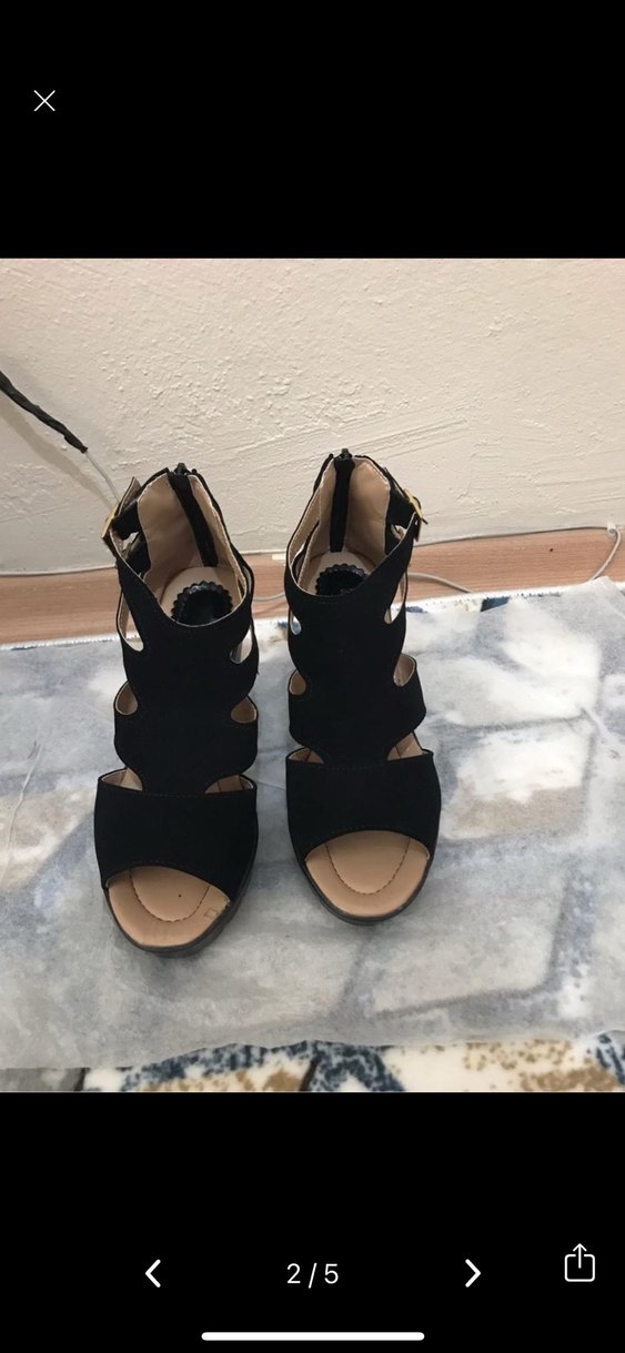 Siyah Platform Topuklu Kadın Ayakkabı - Görsel 2