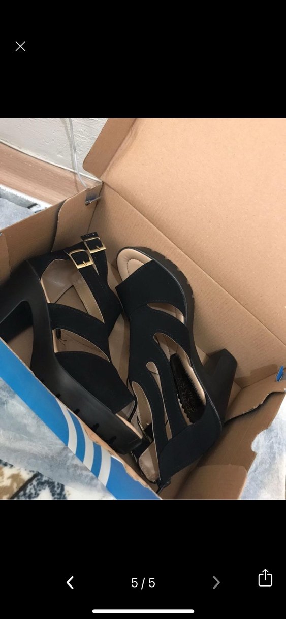 Siyah Platform Topuklu Kadın Ayakkabı - Görsel 5