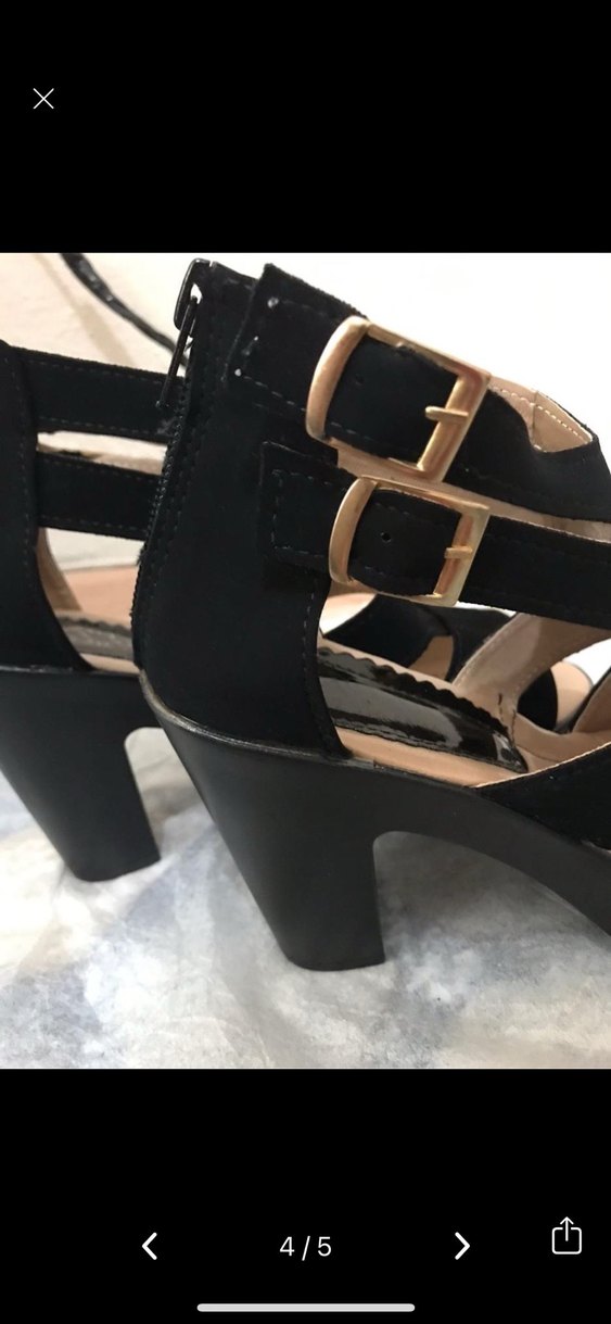 Siyah Platform Topuklu Kadın Ayakkabı - Görsel 4