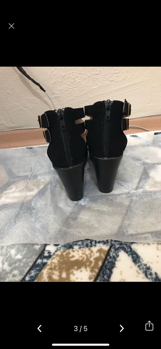 Siyah Platform Topuklu Kadın Ayakkabı - Görsel 3