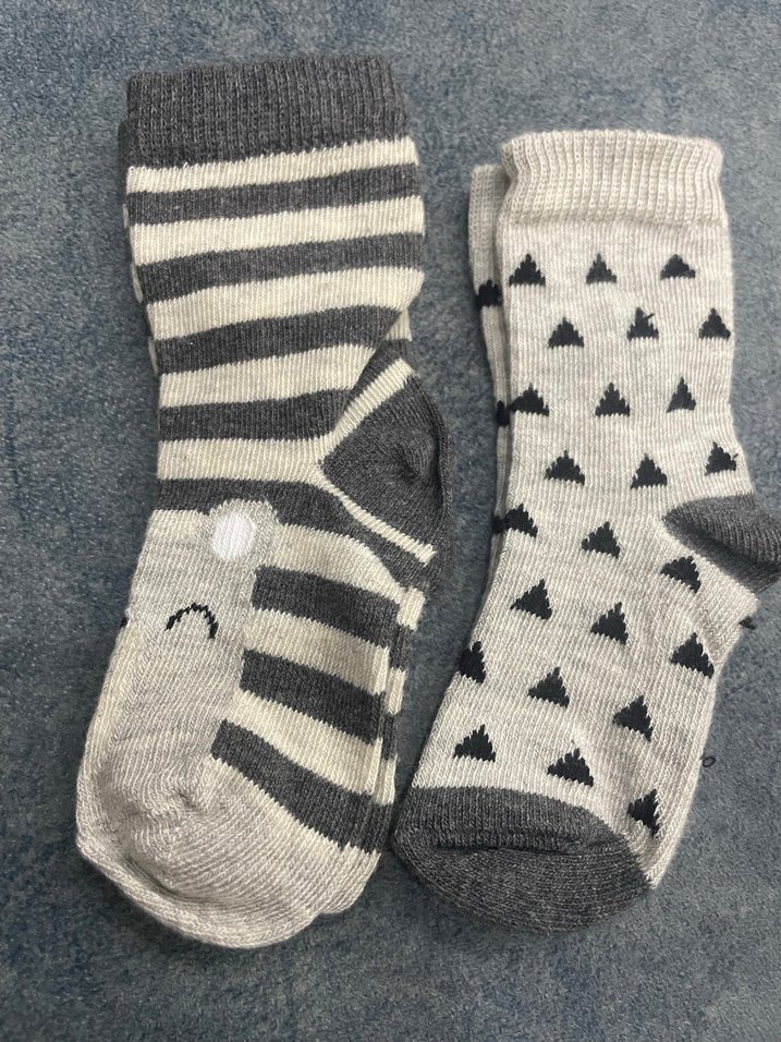 Gri Erkek Çocuk Çorapları, Desenli - Görsel 2