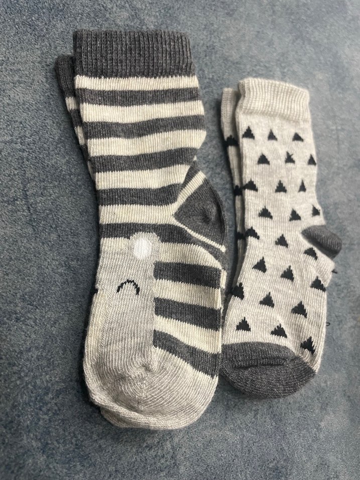 Gri Erkek Çocuk Çorapları, Desenli - Görsel 3