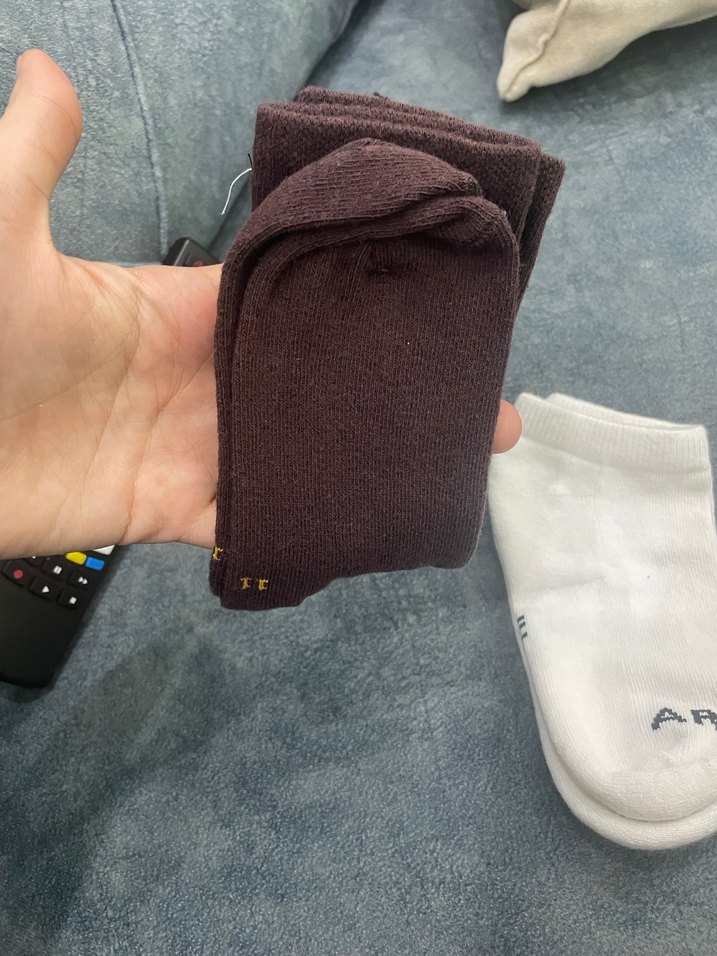 Nakışlı Kahverengi ve Beyaz Erkek Çorapları - Görsel 4