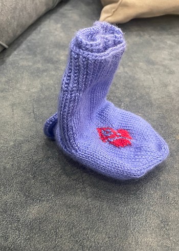 Mavi Nakışlı bebek patiği - Görsel 3