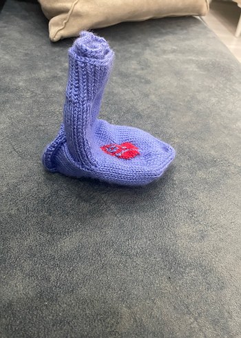 Mavi Nakışlı bebek patiği - Görsel 4