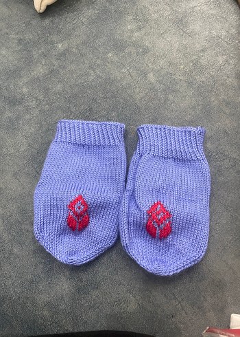 Mavi Nakışlı bebek patiği - Görsel 6